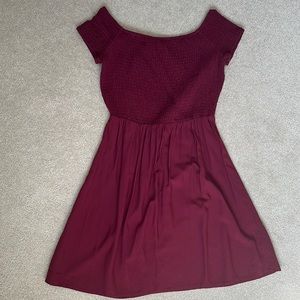 Maroon short summer dress